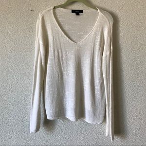 White V-Neck Sweater
